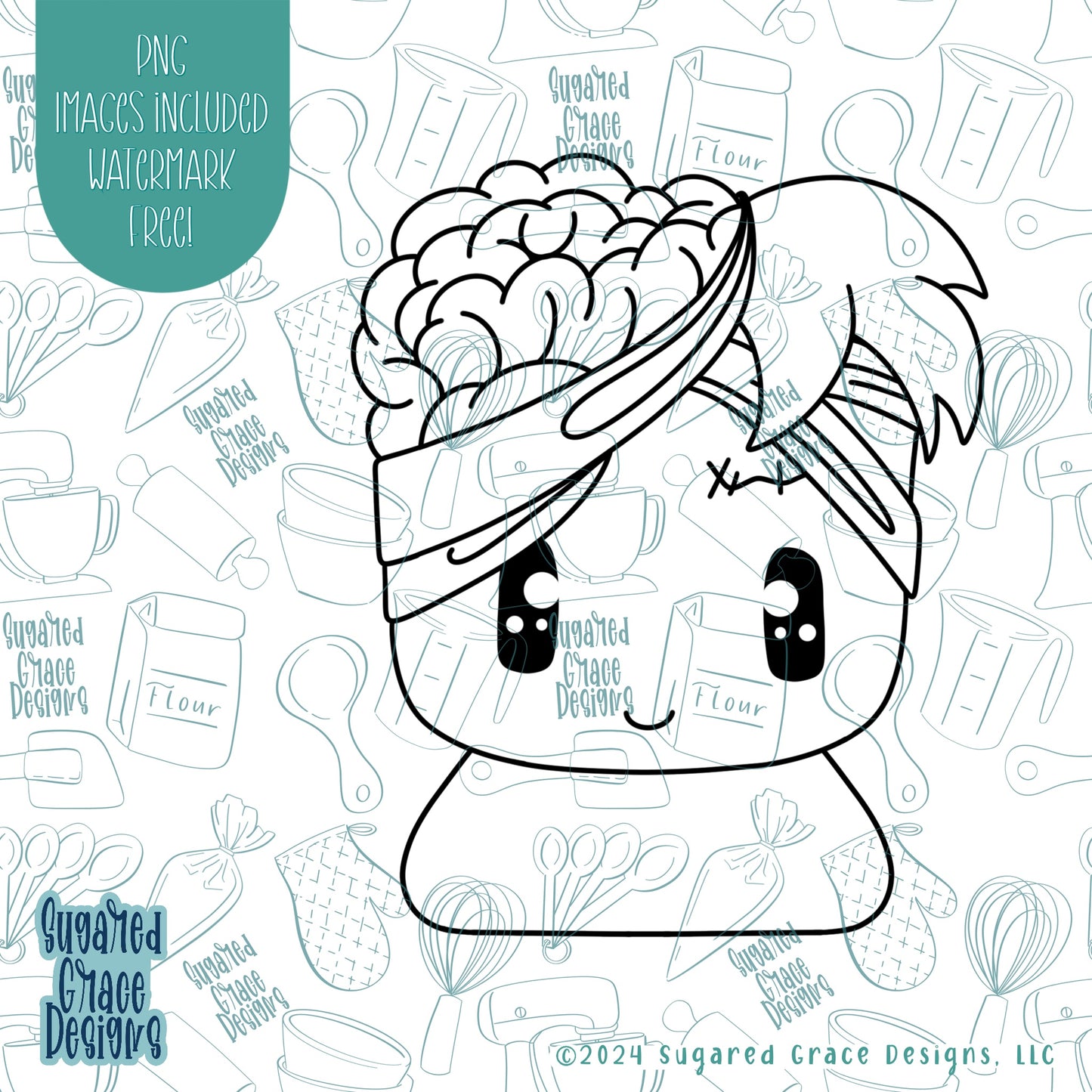 Zombie Cookie Cutter with Matching Printable PNG Images for Edible Ink Printers Including Eddie