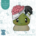 Zombie Cookie Cutter with Matching Printable PNG Images for Edible Ink Printers Including Eddie