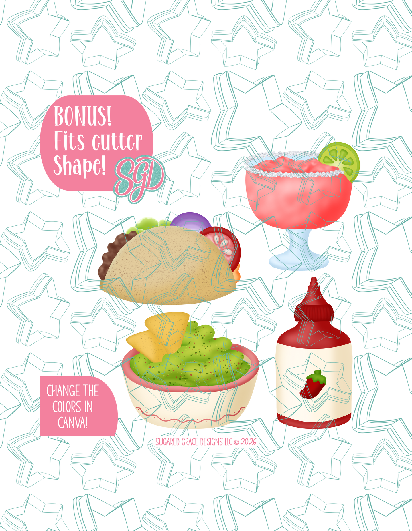 Taco Bout Your Feelings Cookie Cutter STL and PNG Set with 4 Designs (Digital Download)
