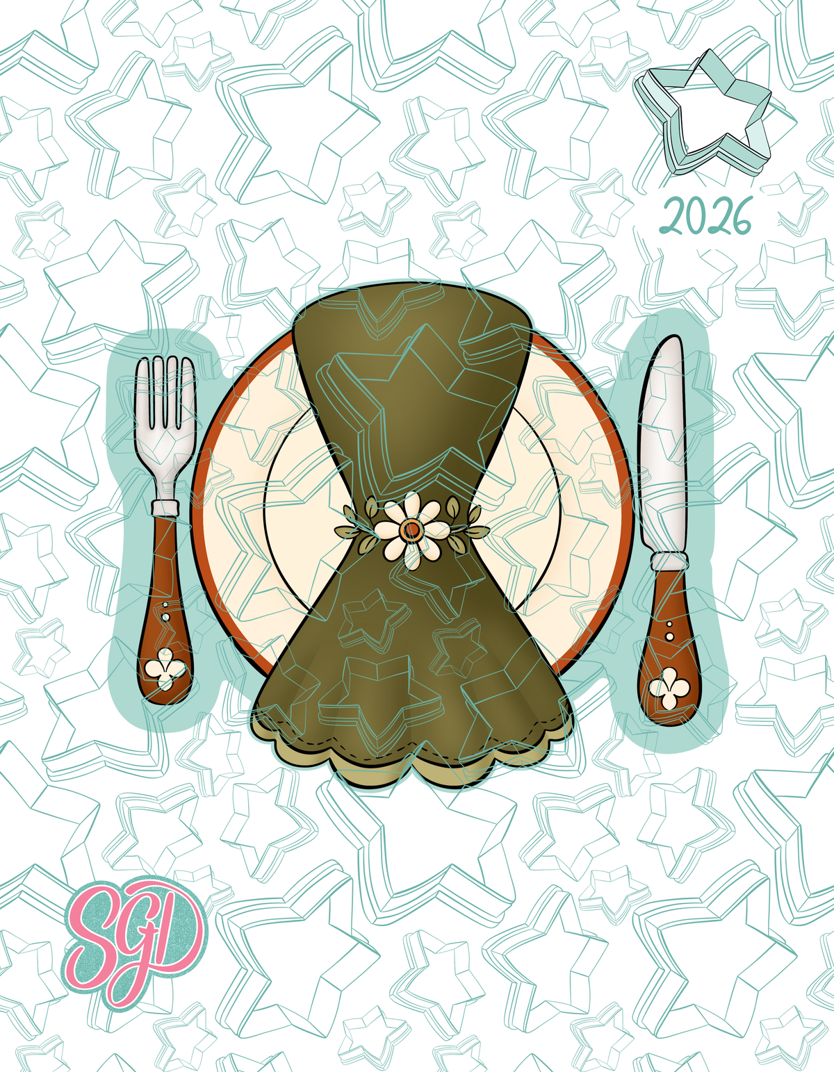 Vintage Plate Cookie Cutter STL and Matching PNG Image