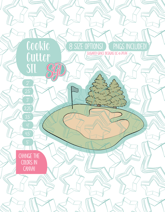 Golfing Green Cookie Cutter STL and PNG set