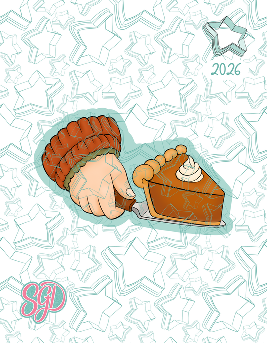 Serving Slice of Pie Cookie Cutter STL and Matching PNG Image