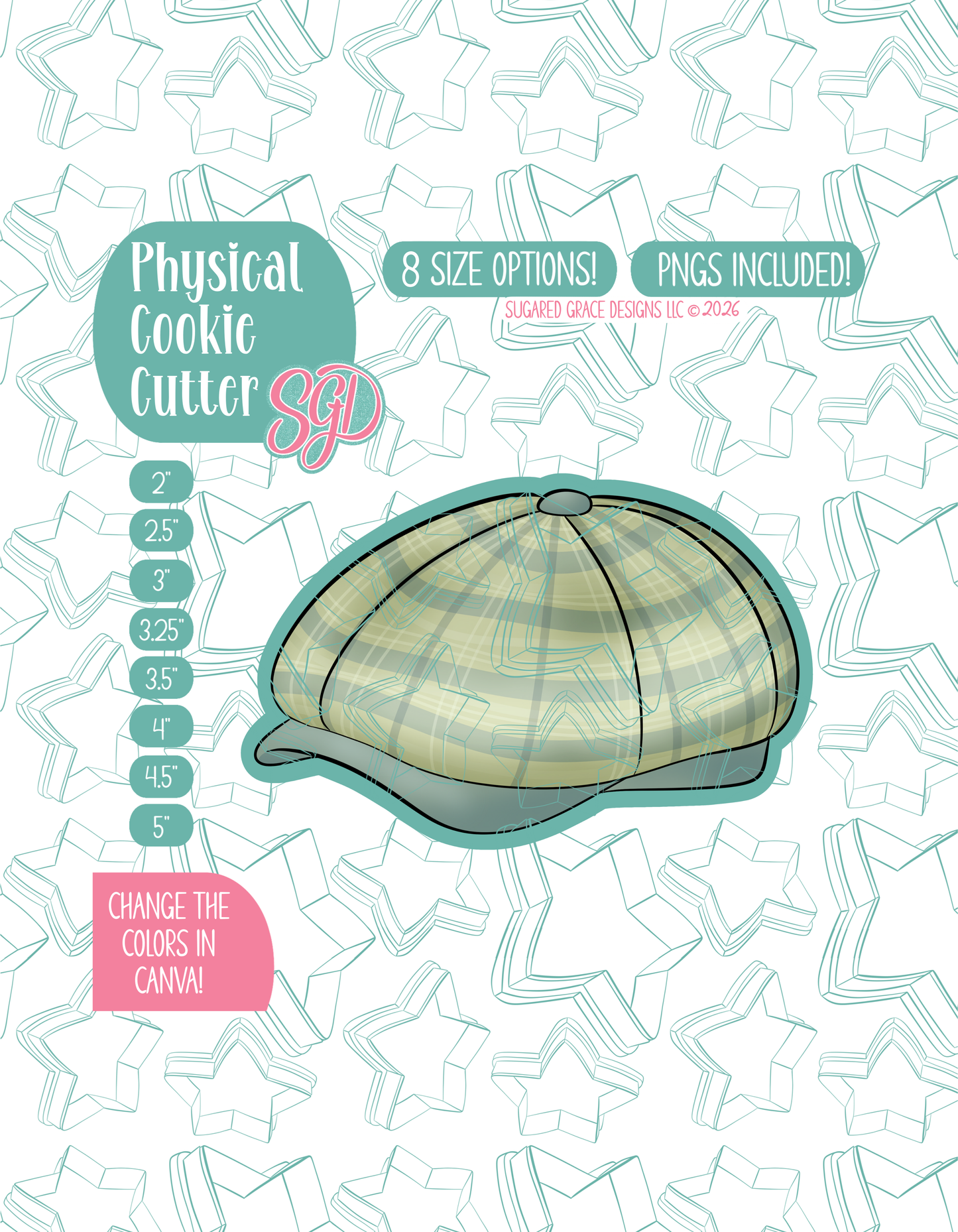 Golf Cap Cookie Cutter with matching PNG