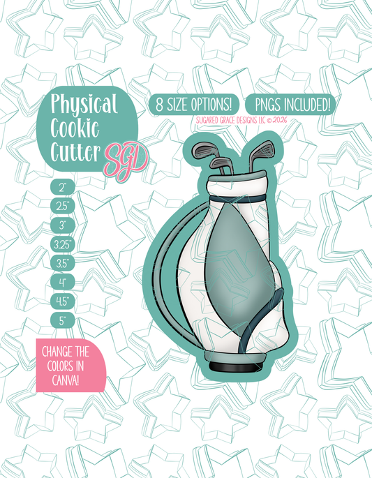 Golf Bag Cookie Cutter with matching PNG