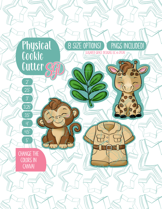 Zoo Cookie Cutter set with matching PNG - Set of 4 Designs