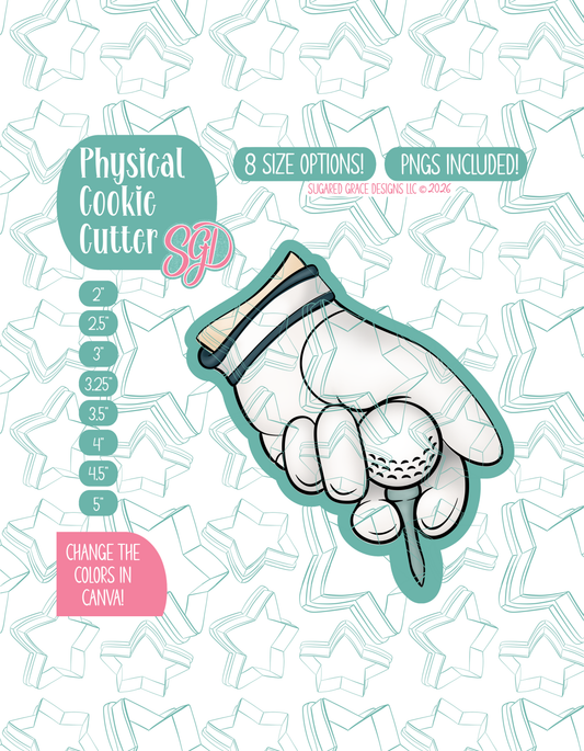 Golf Ball On Tee Cookie Cutter with matching PNG