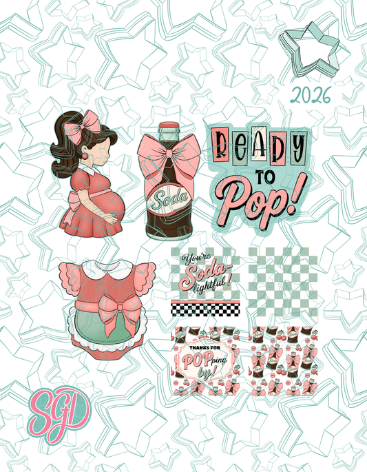 Ready To Pop Diner - 4 Cookie Cutter STL designs, 2 Cookie Tags, & 2 Printable Patterns - 8/26 Monthly Batch