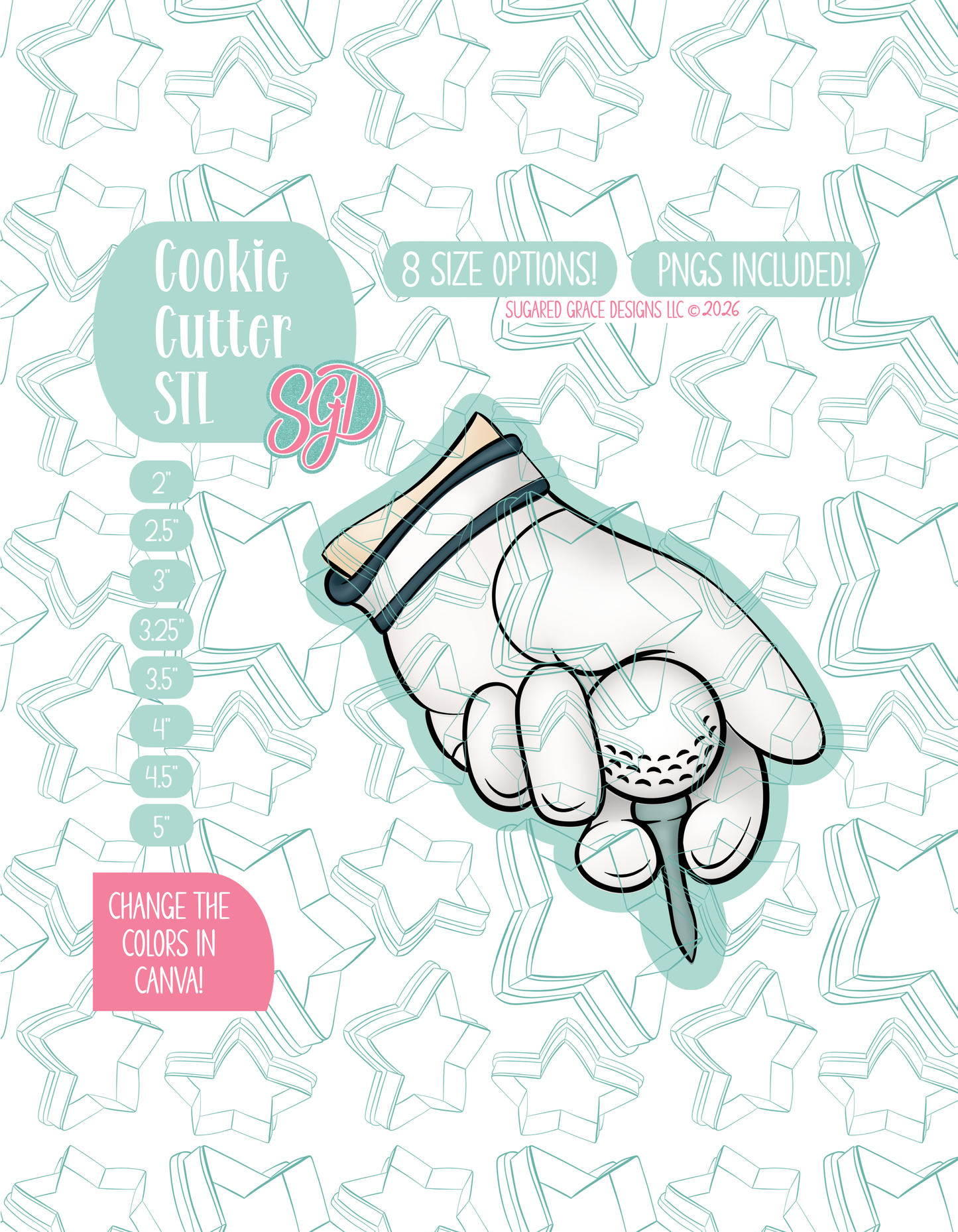 Golf Ball on Tee Cookie Cutter STL and PNG set
