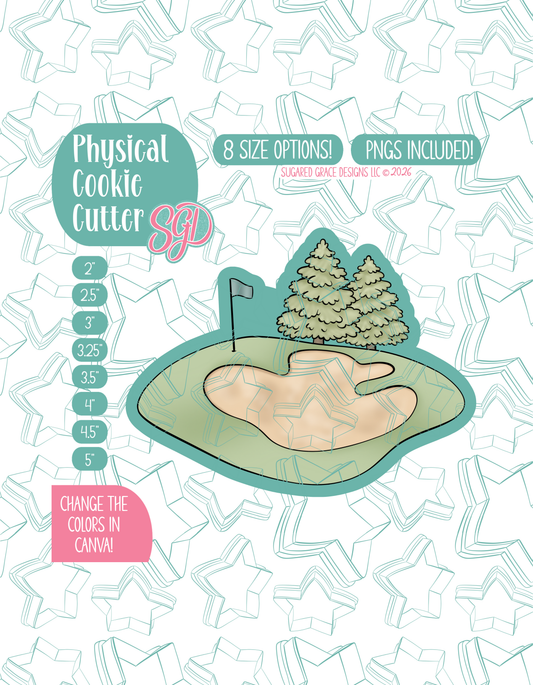 Golfing Green Cookie Cutter with matching PNG