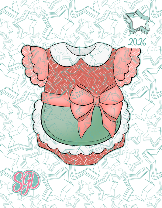 Diner Onesie Cookie Cutter STL and Matching PNG Image