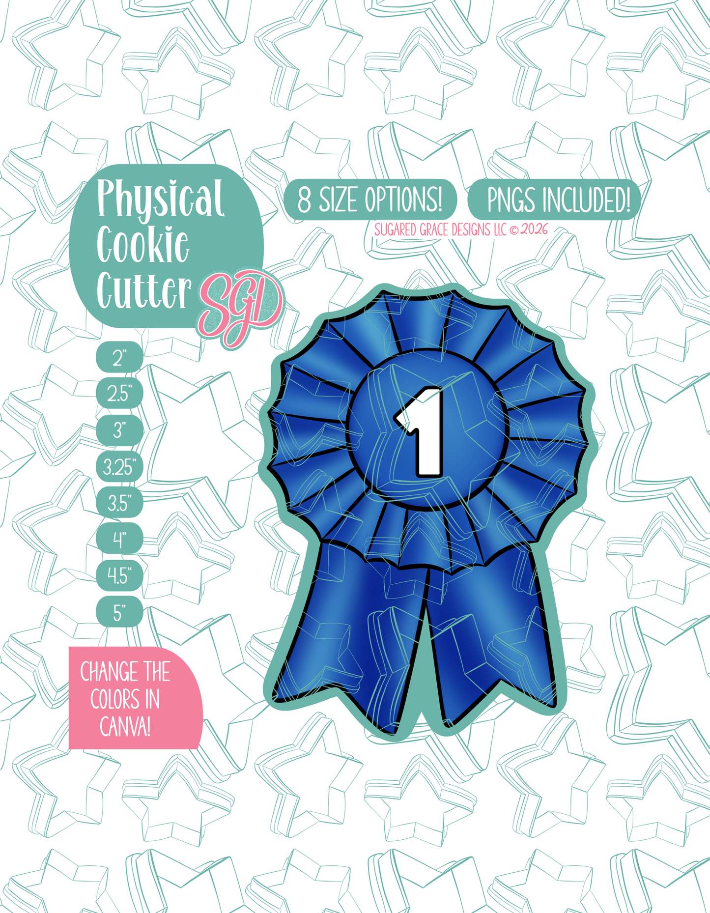 First Place Blue Ribbon Cookie Cutter with matching PNG