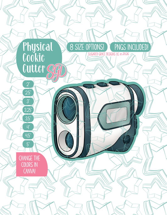 Golf Range Finder Cookie Cutter with matching PNG