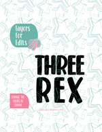 Three Rex Cookie Cutter with PNG Images to Match - Hand Drawn Graphics for Edible Ink Printers