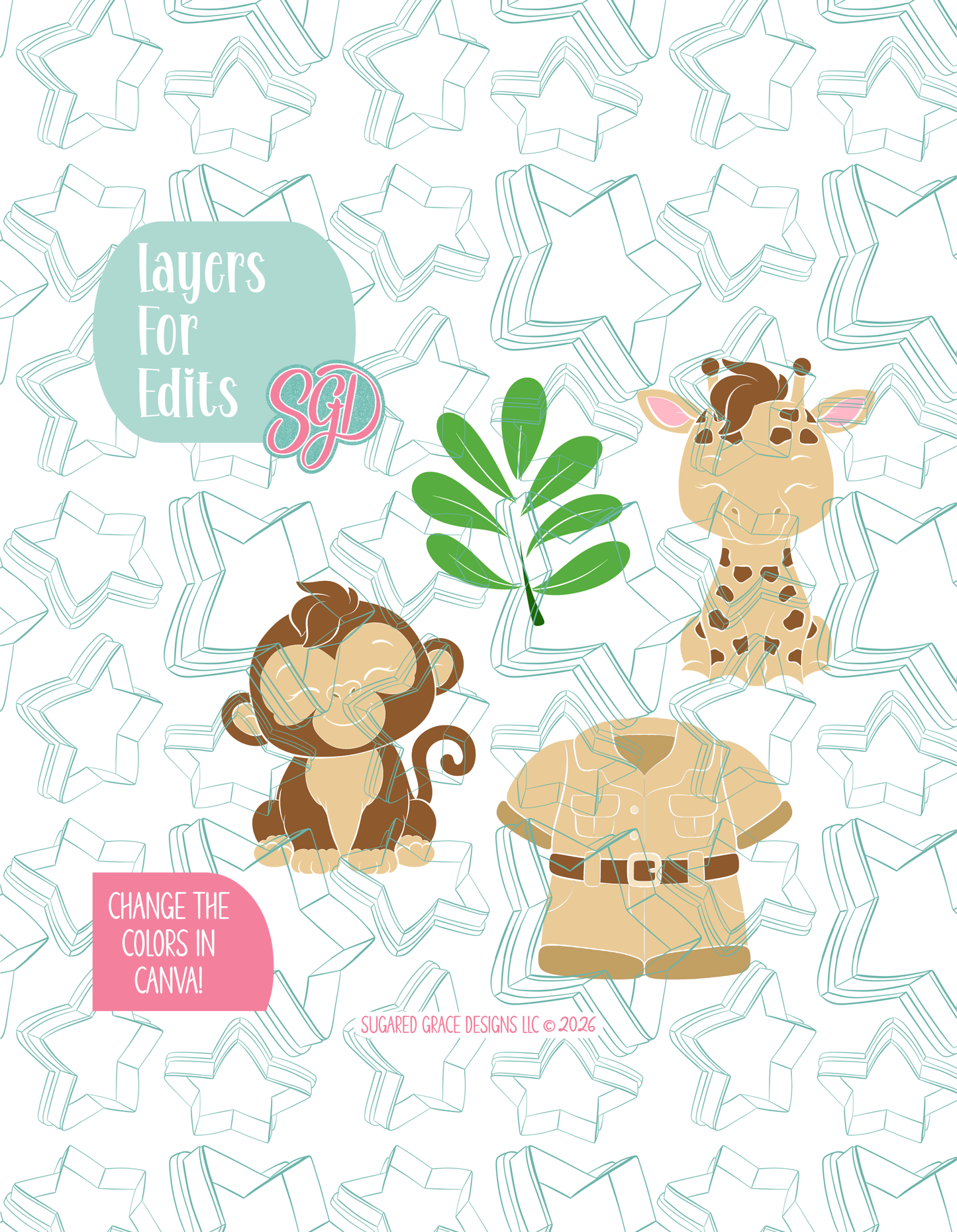 Zoo Cookie Cutter STL and PNG Set with 4 Designs (Digital Download)