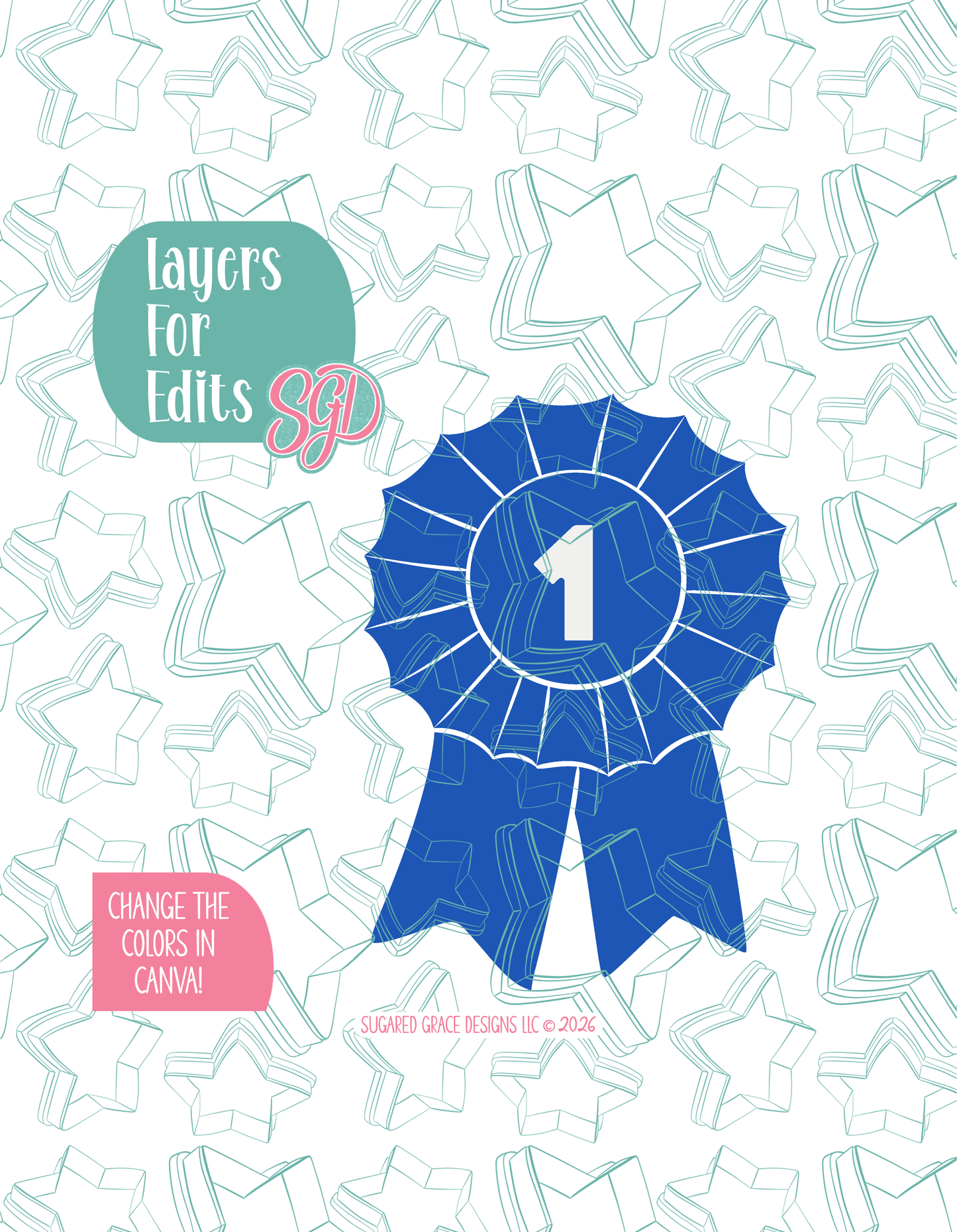 First Place Blue Ribbon Cookie Cutter with matching PNG