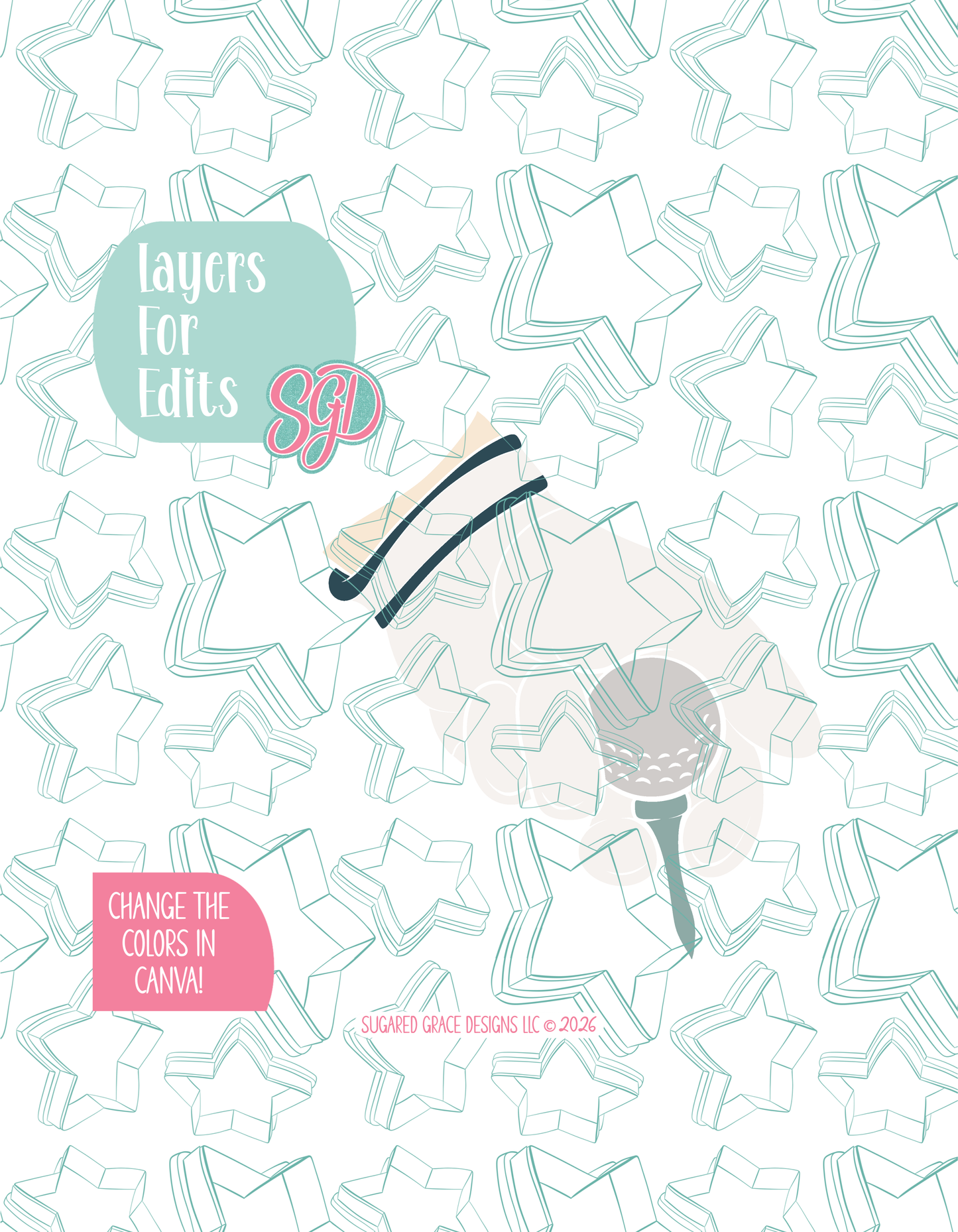 Golf Ball on Tee Cookie Cutter STL and PNG set