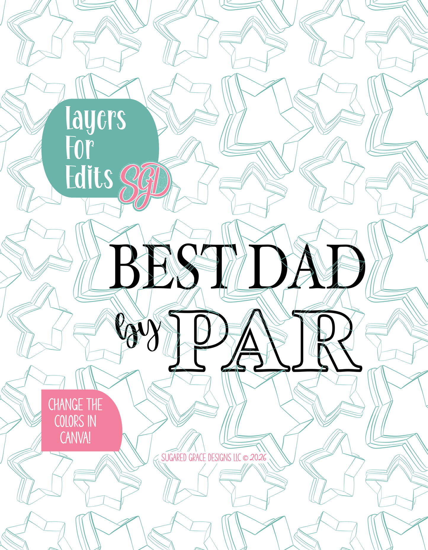 Best Dad By Par Cookie Cutter Plaque with matching PNG