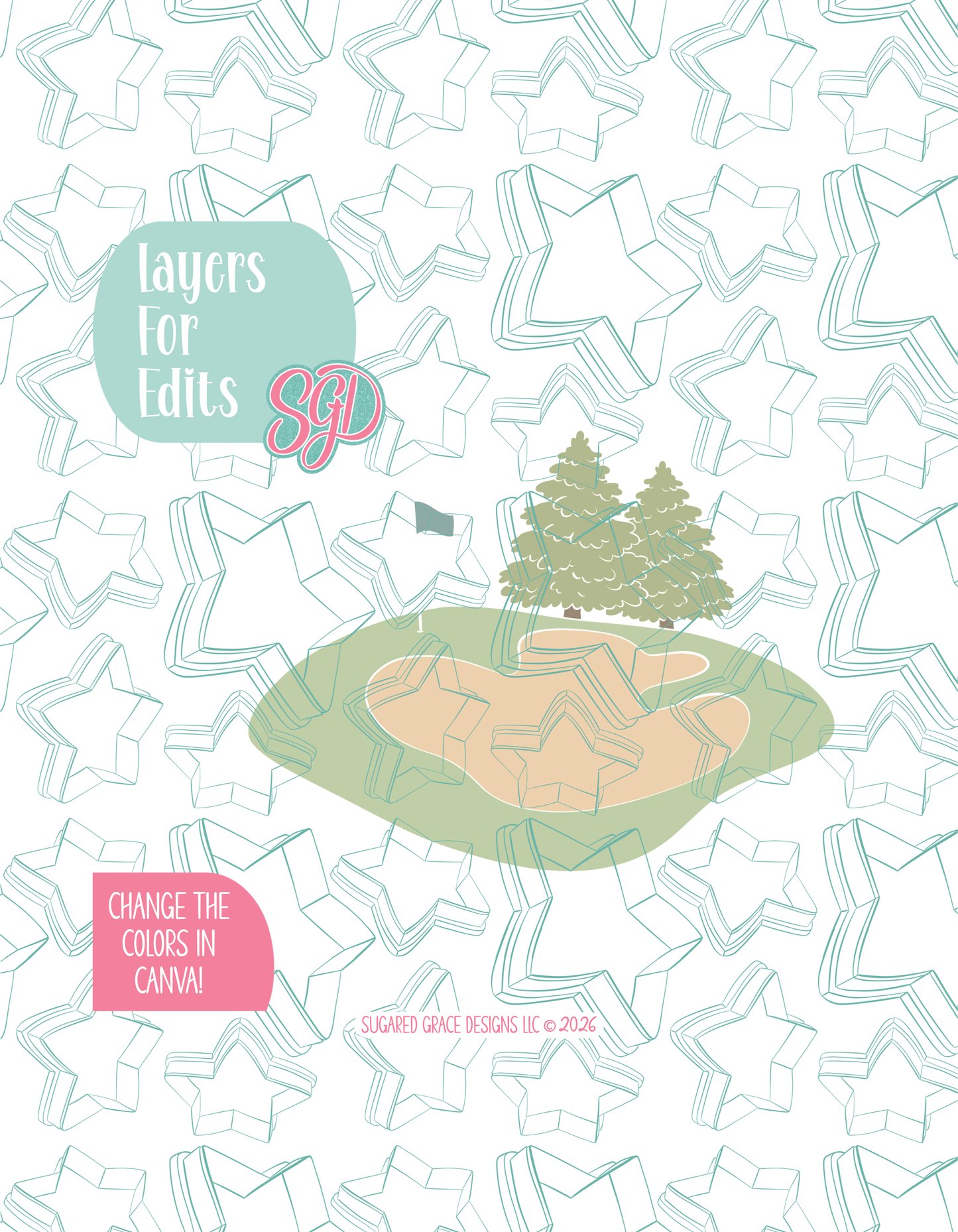 Golfing Green Cookie Cutter STL and PNG set