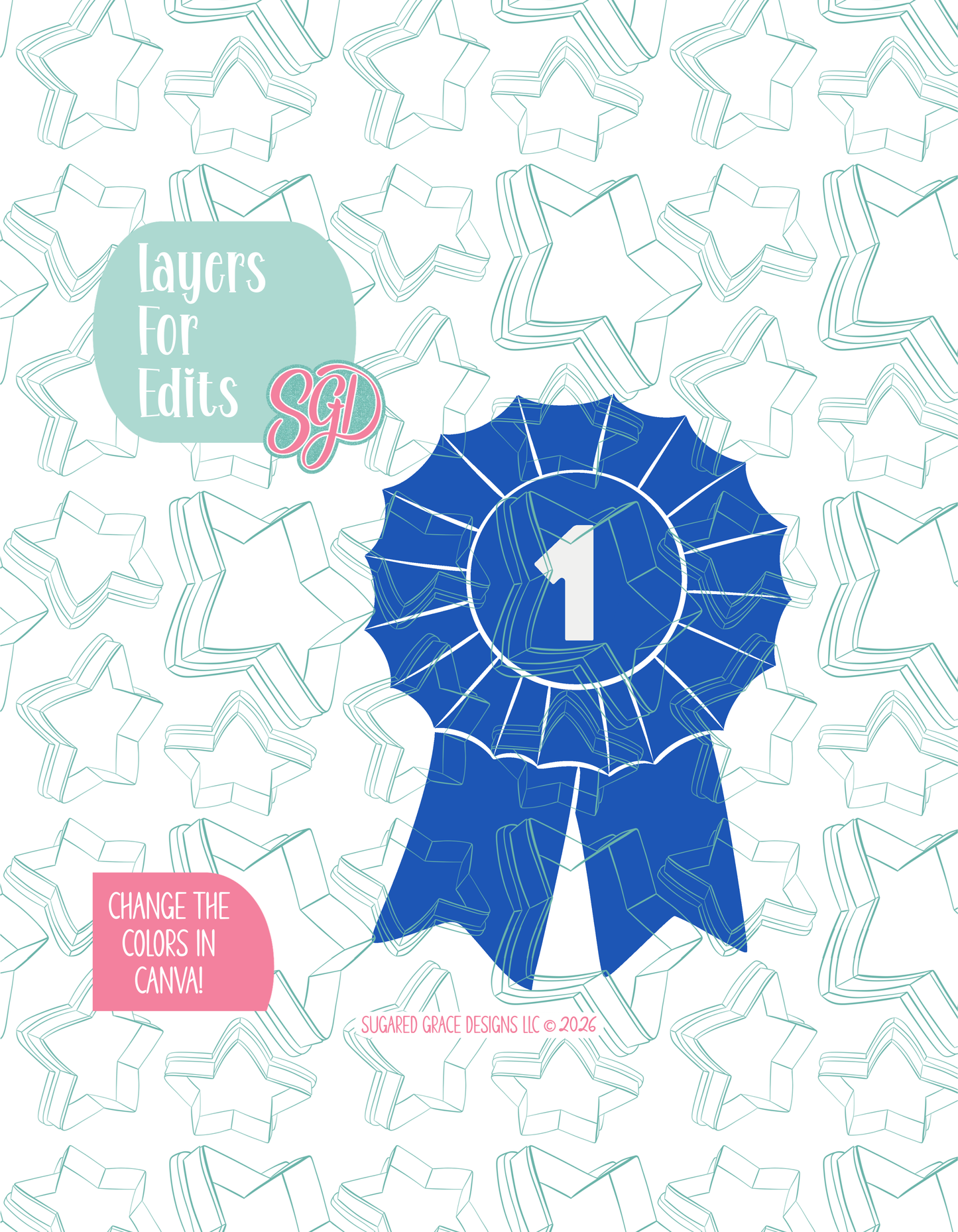 First Place Blue Ribbon Cookie Cutter STL and PNG set