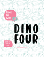 Dino Four PNG Image Set for Edible Ink Printers - Hand Drawn Editable Graphics