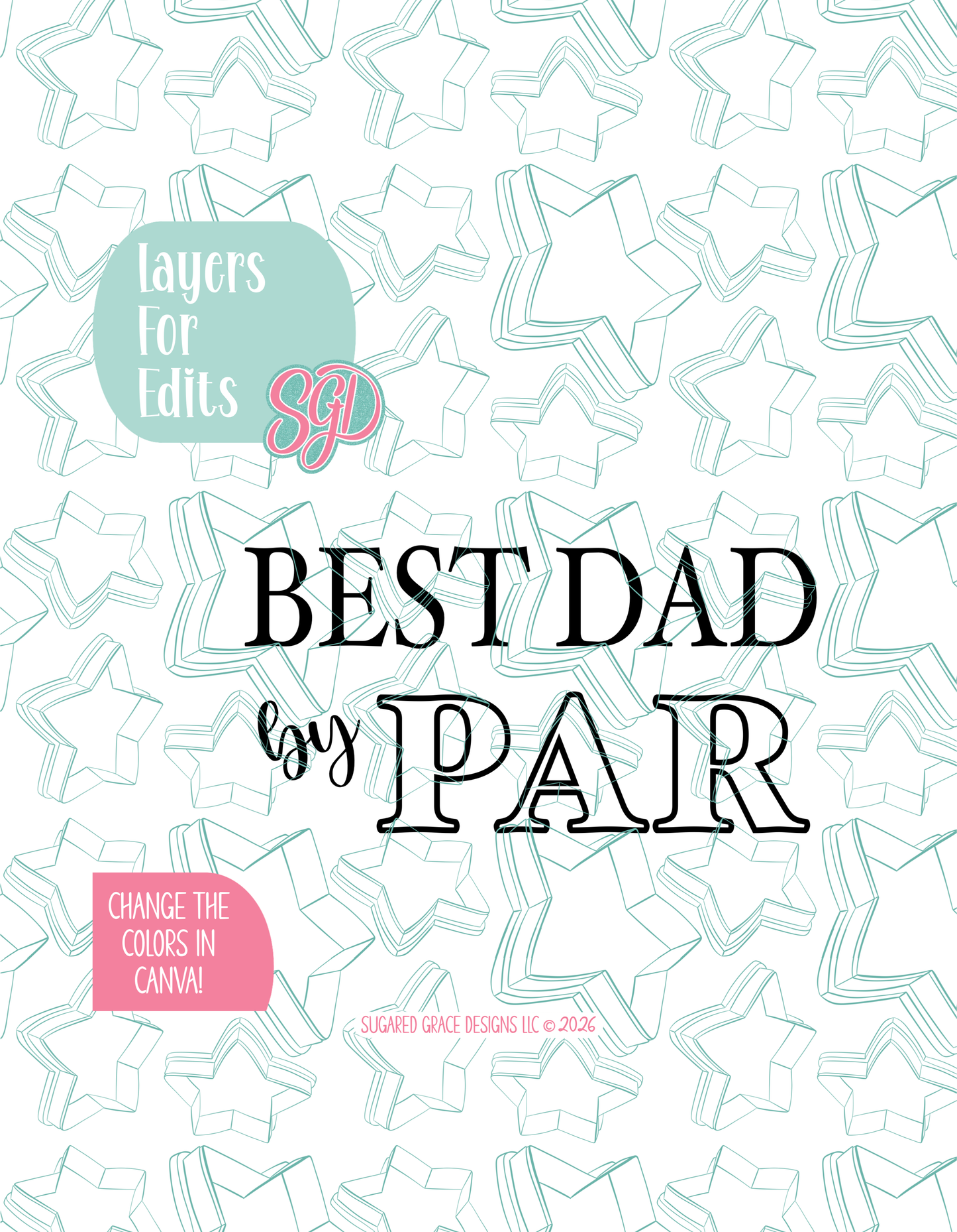Best Dad By Par Cookie Cutter Plaque STL and PNG set