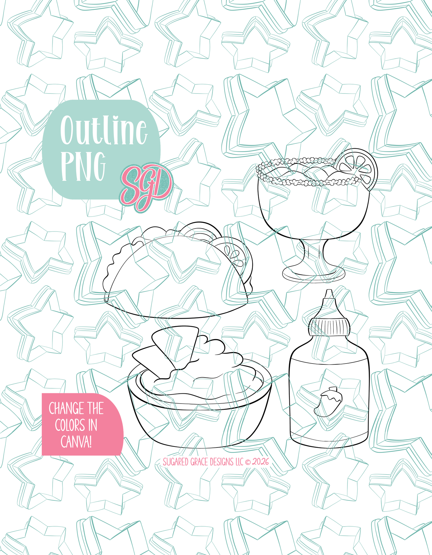 Taco Bout Your Feelings Cookie Cutter STL and PNG Set with 4 Designs (Digital Download)