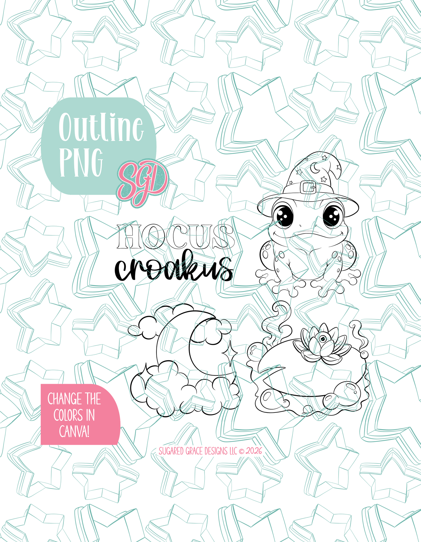 Hocus Croakus Halloween Frog Cookie Cutter STL and PNG Set with 4 Designs (Digital Download)
