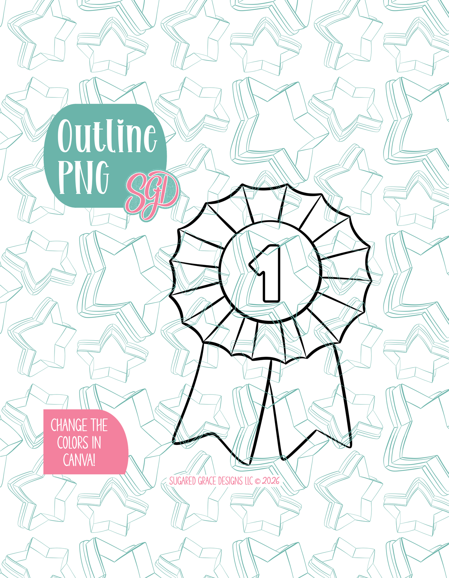 First Place Blue Ribbon Cookie Cutter with matching PNG