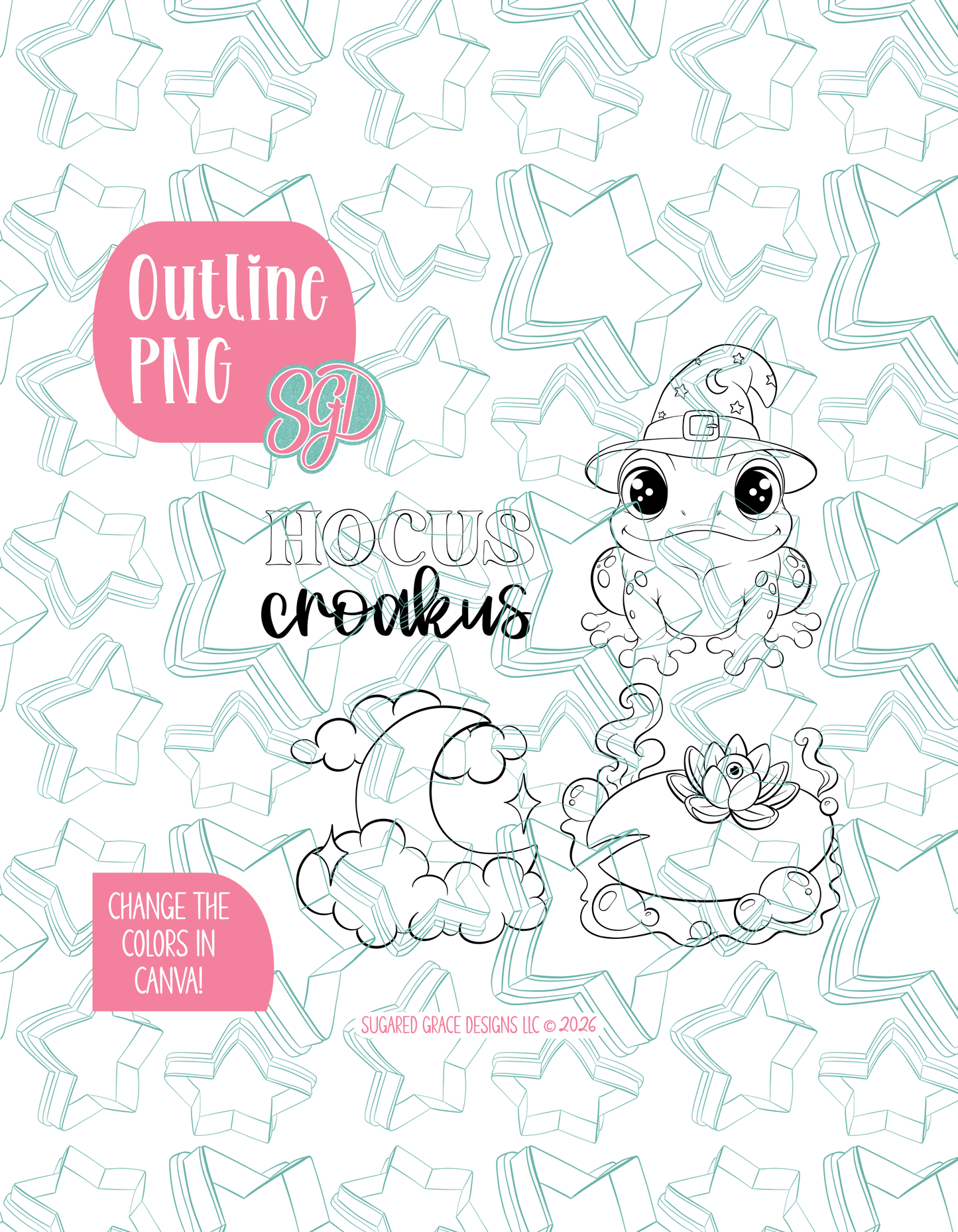 A New Chapter Begins Set of 4 PNG Designs for Edible Ink Printers - Hand Drawn Editable Graphics (Digital Download)
