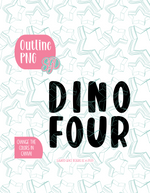 Dino Four PNG Image Set for Edible Ink Printers - Hand Drawn Editable Graphics