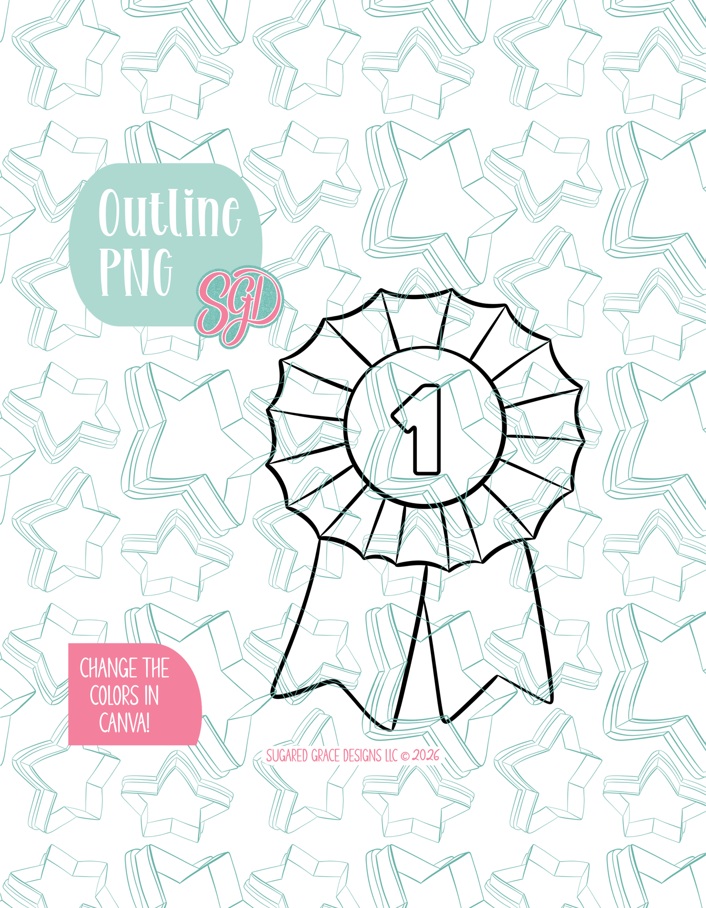 First Place Blue Ribbon Cookie Cutter STL and PNG set