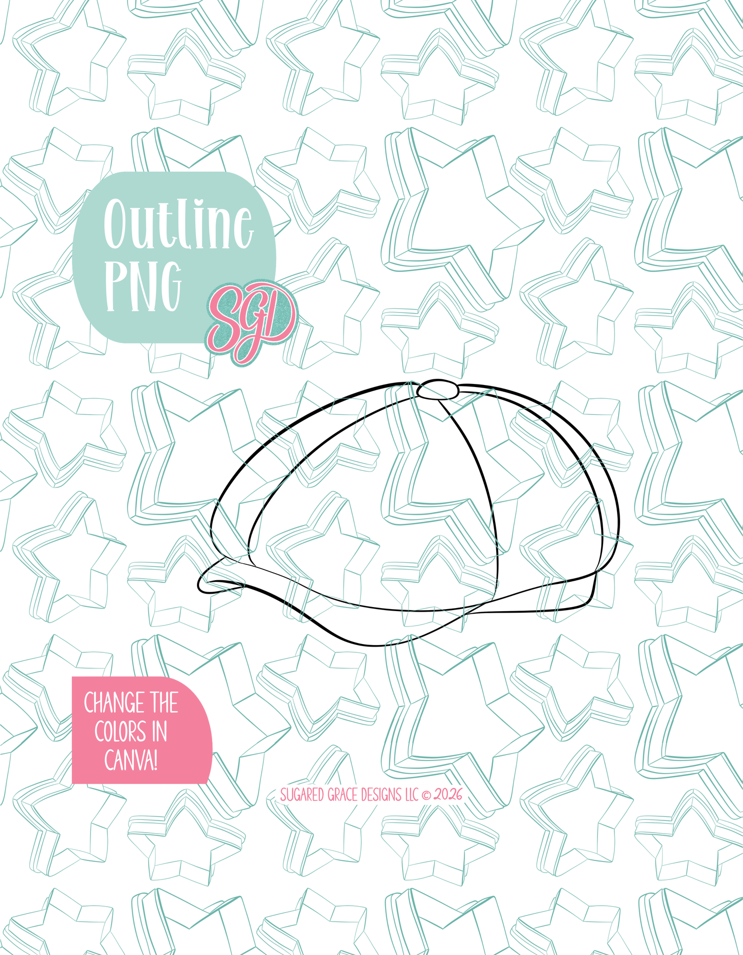 Golf hat or cap Cookie Cutter STL and PNG set