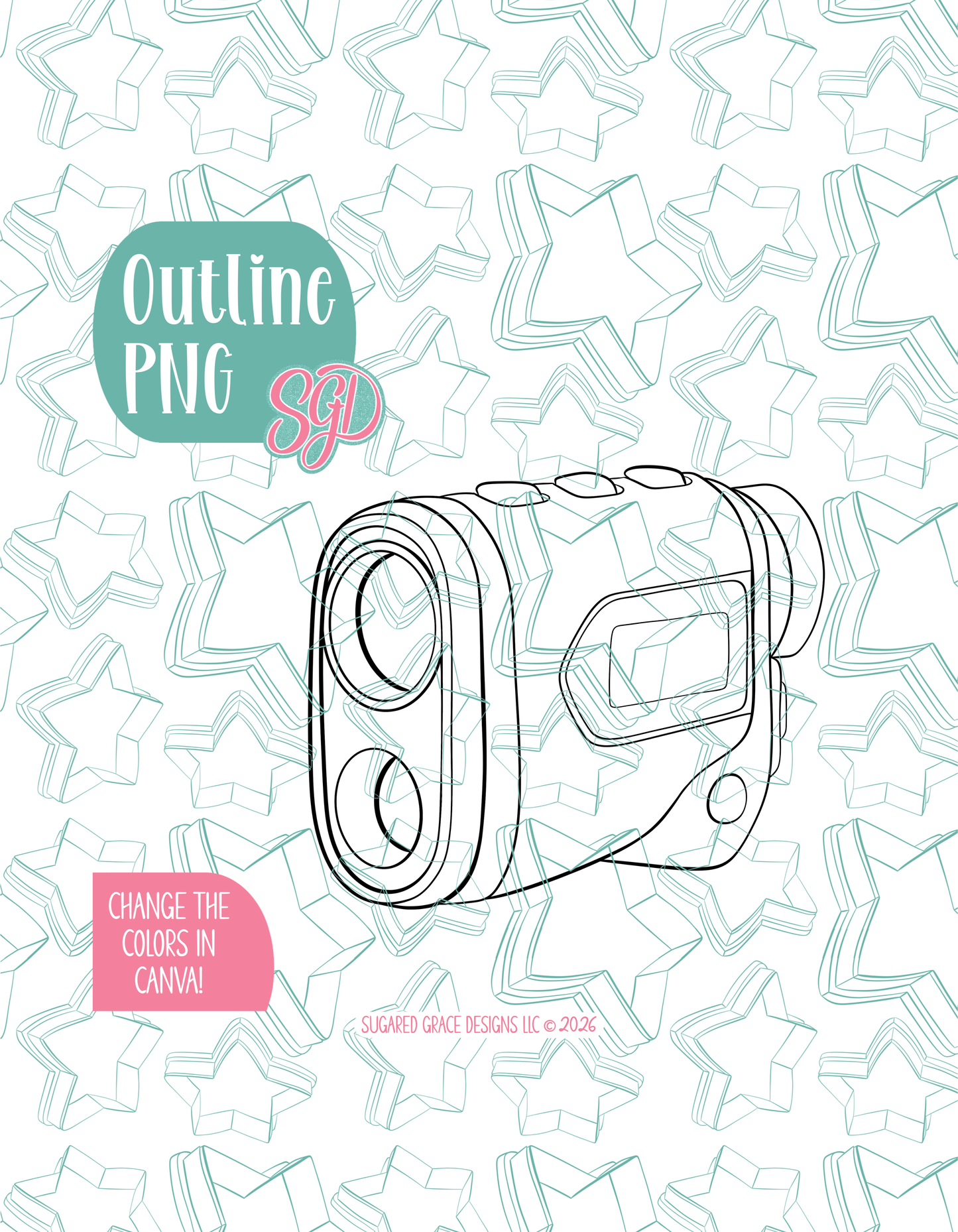 Golf Range Finder Cookie Cutter with matching PNG