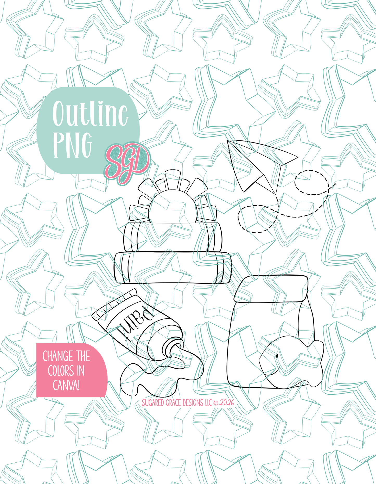 Back To School Cookie Cutter STL and PNG Set with 4 Designs (Digital Download)