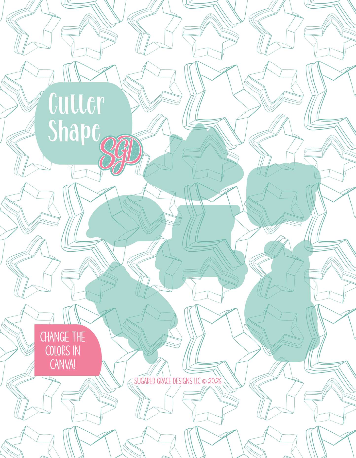 Editable Golf Cookie Cutter STL and PNG Set with 6 Designs (Digital Download)