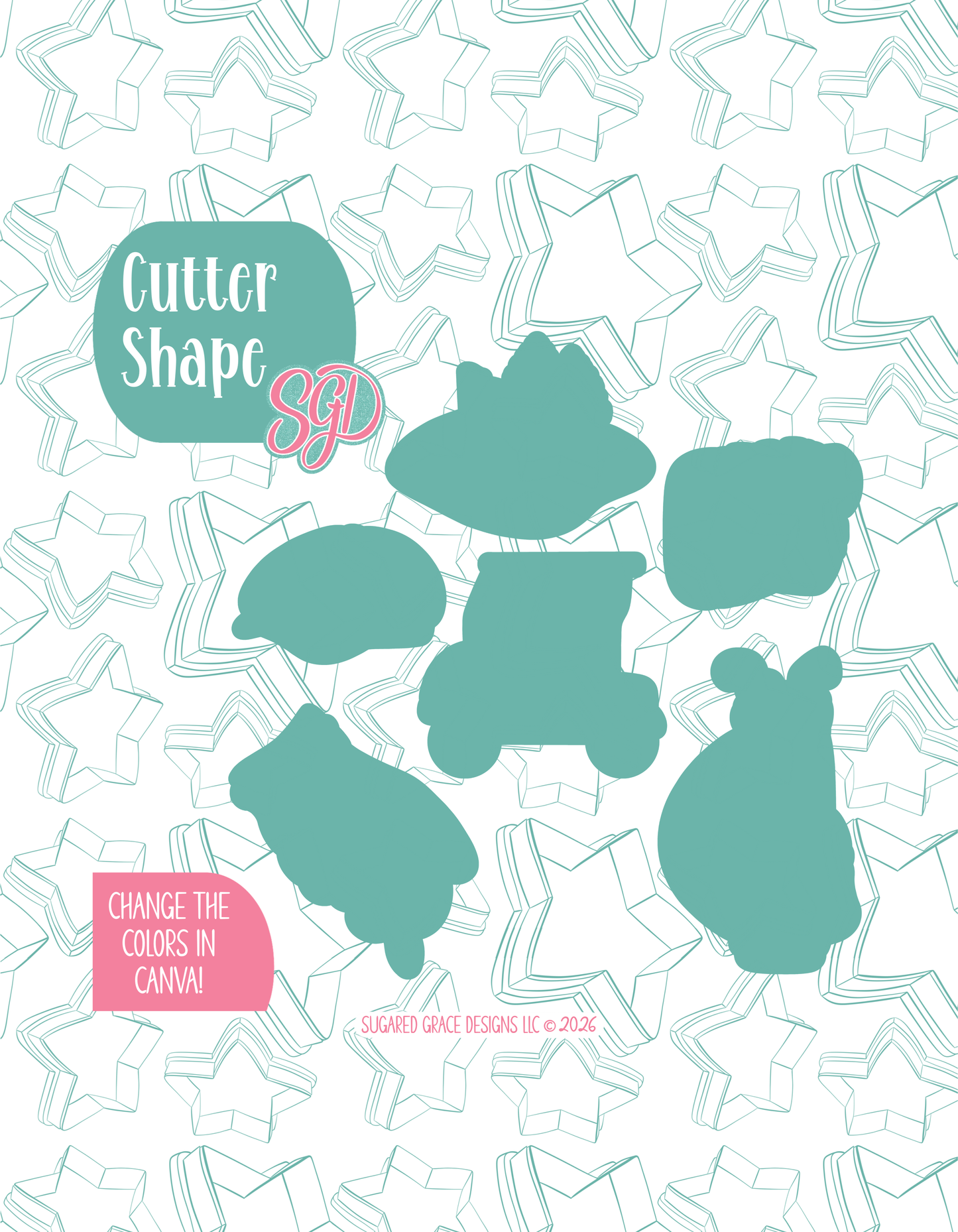 Golf Cookie Cutter set with matching PNG - Set of 6 Designs