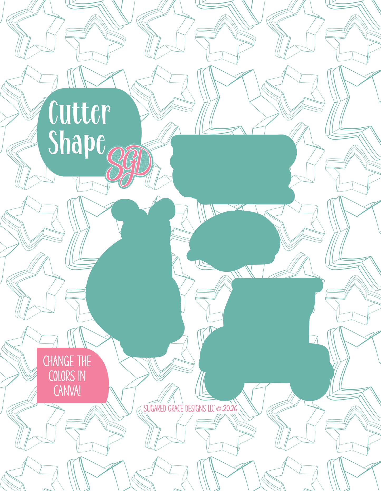 Father's Day Golf Cookie Cutter set with matching PNG - Set of 4 Designs