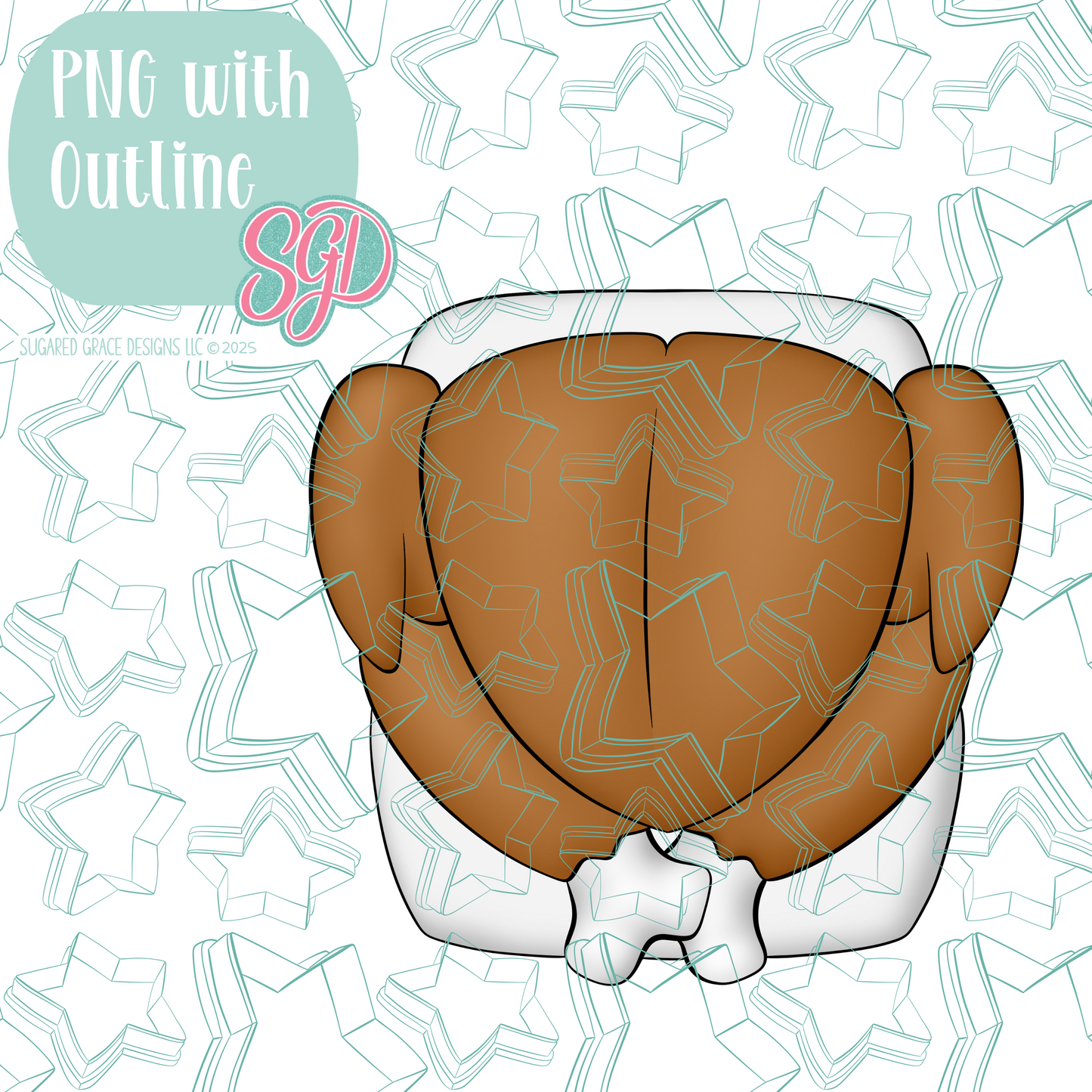 Cooked and Basted Turkey Cookie Cutter STL File with PNG Images to Match - For 3D Printing and Edible Ink Printers