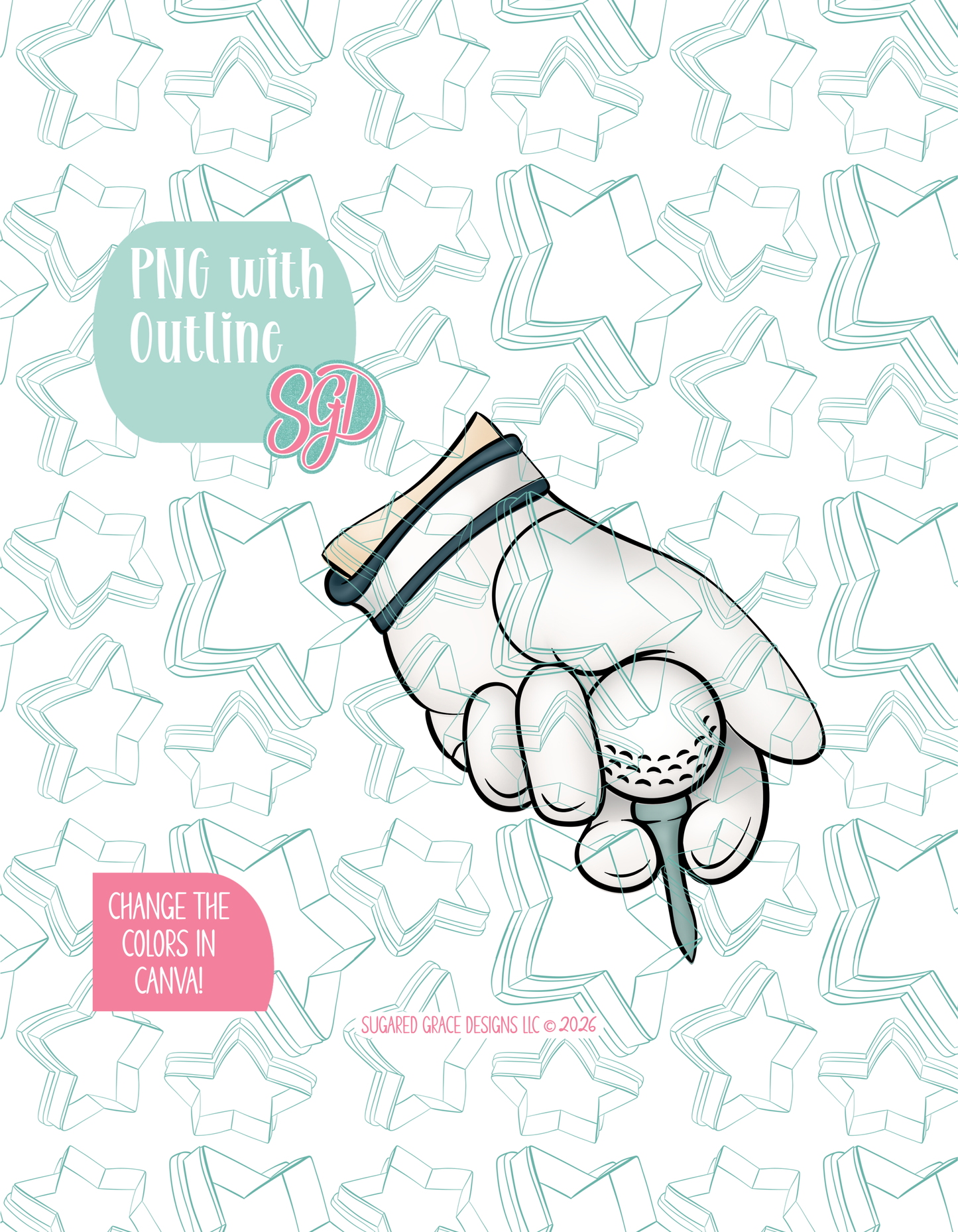 Golf Ball on Tee Cookie Cutter STL and PNG set