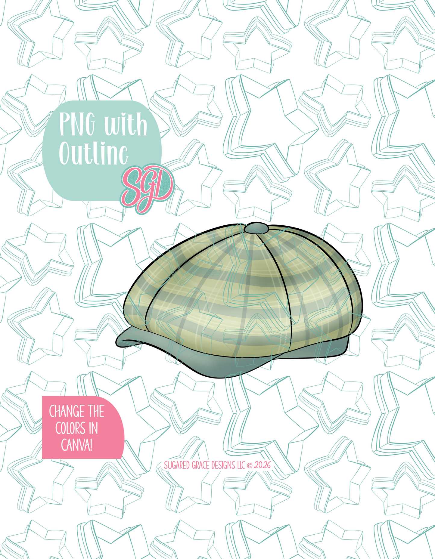 Golf hat or cap Cookie Cutter STL and PNG set