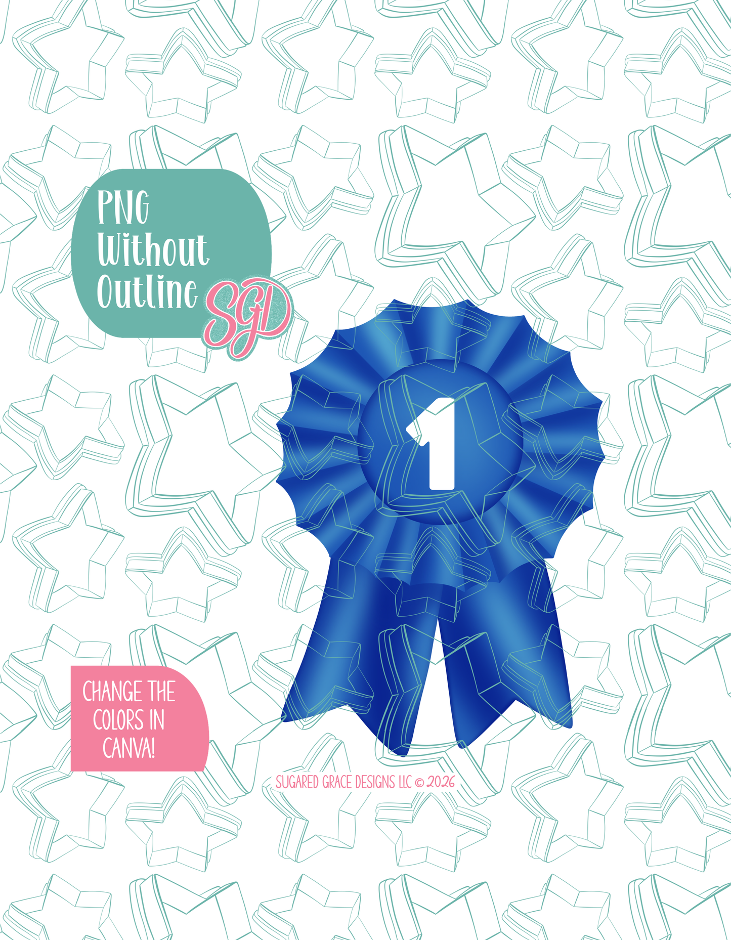 First Place Blue Ribbon Cookie Cutter with matching PNG