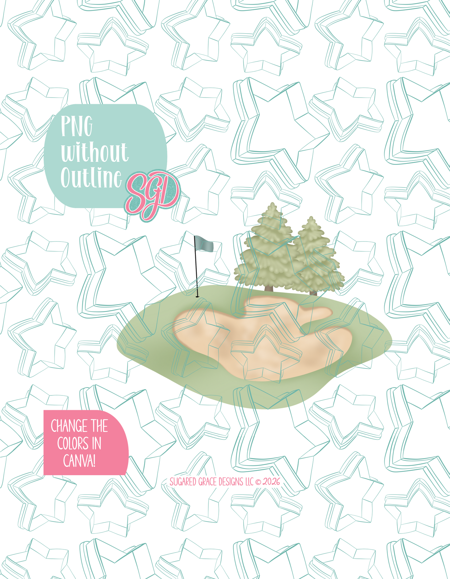Golfing Green Cookie Cutter STL and PNG set