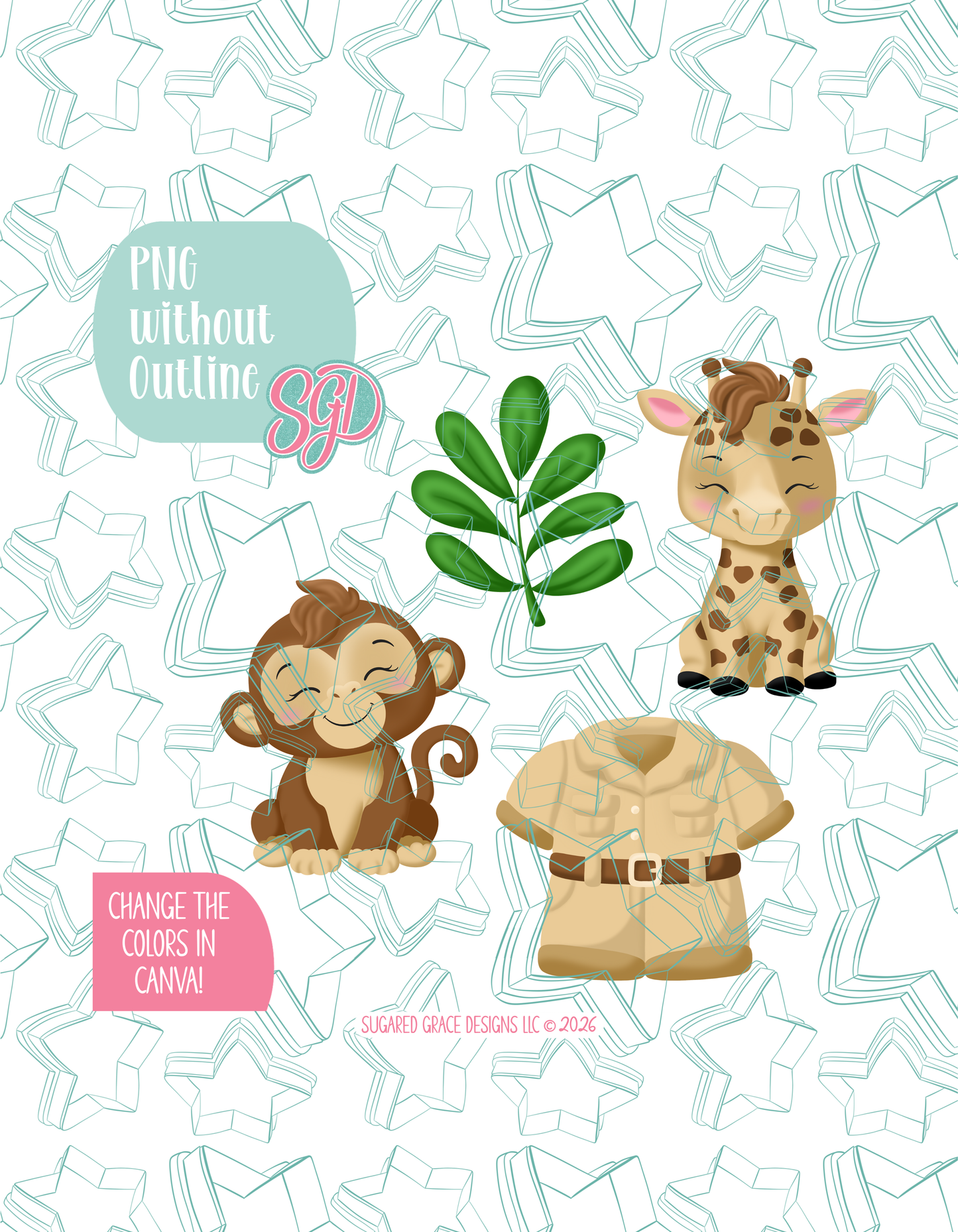Zoo Cookie Cutter STL and PNG Set with 4 Designs (Digital Download)