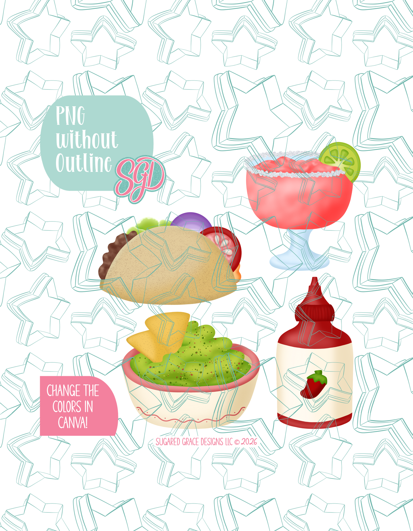 Taco Bout Your Feelings Cookie Cutter STL and PNG Set with 4 Designs (Digital Download)