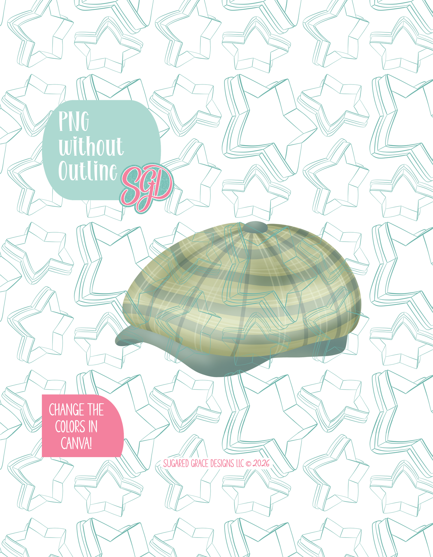 Golf hat or cap Cookie Cutter STL and PNG set