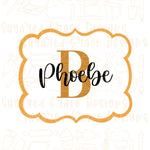 Phoebe Plaque Cookie cutter stl files for 3d printing with matching printable png images for Eddie edible printers