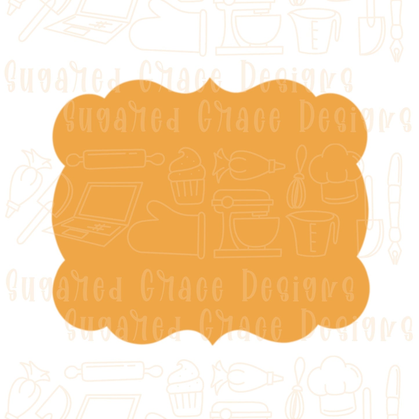 Phoebe Plaque Cookie cutter stl files for 3d printing with matching printable png images for Eddie edible printers