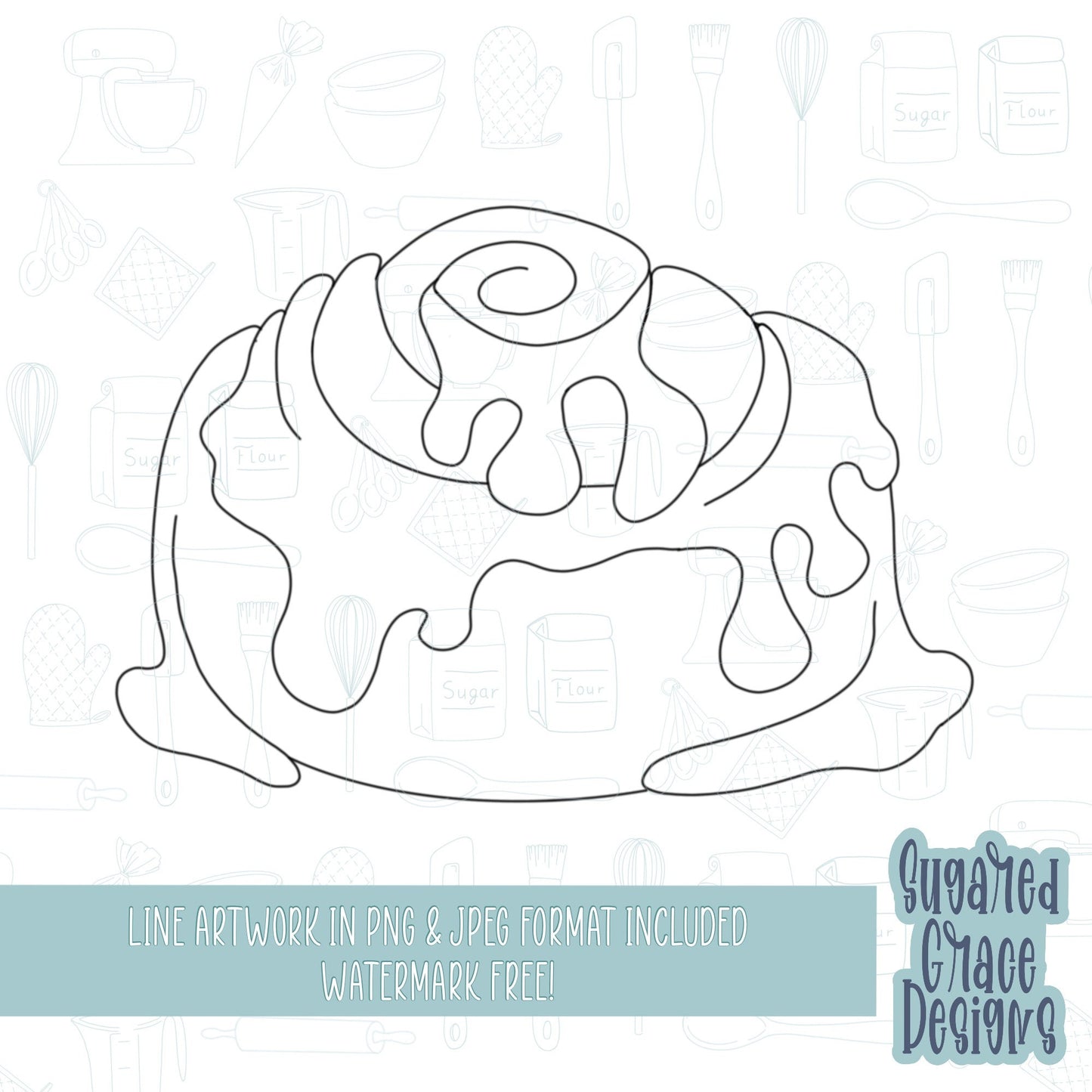 Cinnamon roll cookie cutter stl file for 3D printing, cinnamon roll png file for EDDIE edible printer, cookie cutter stl with png file