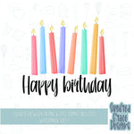 Happy birthday candles cookie cutter stl file for 3D printing with png printable instant download for Eddie the edible printer