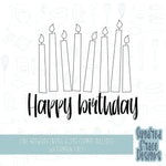 Happy birthday candles cookie cutter stl file for 3D printing with png printable instant download for Eddie the edible printer